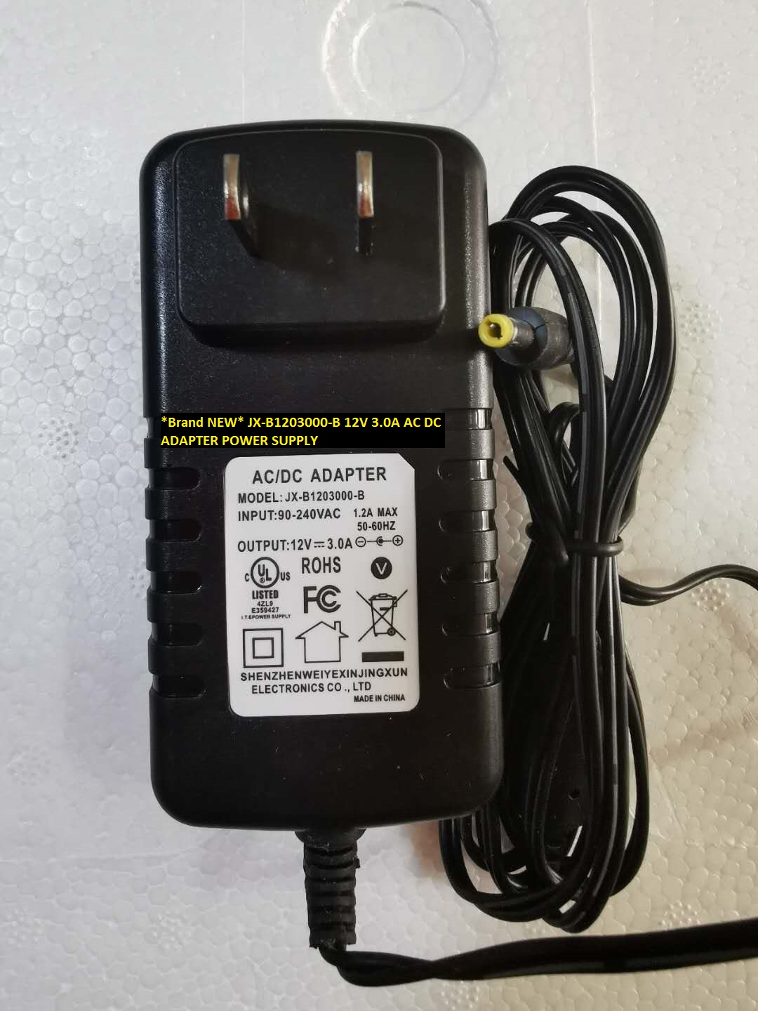 *Brand NEW* 12V 3.0A JX-B1203000-B AC DC ADAPTER POWER SUPPLY